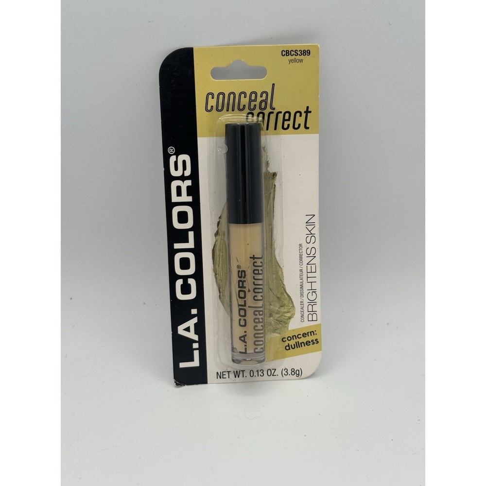 L.A. COLORS CONCEAL CORRECT CONCEALER BLURS BRIGHTENS SKIN, #CBCS389 YELLOW